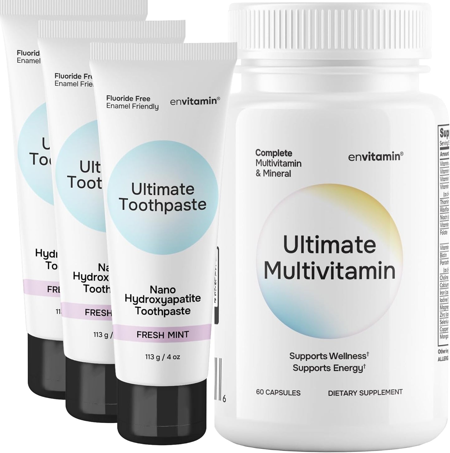 Nano Hydroxyapatite Toothpaste 3 Pack & Ultimate Multivitamin