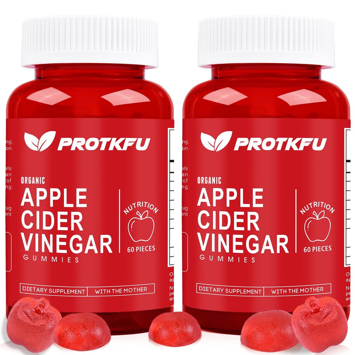 ProTKFU Apple Cider Vinegar Gummies, 120 Counts Keto Acv Gummies with The Mother