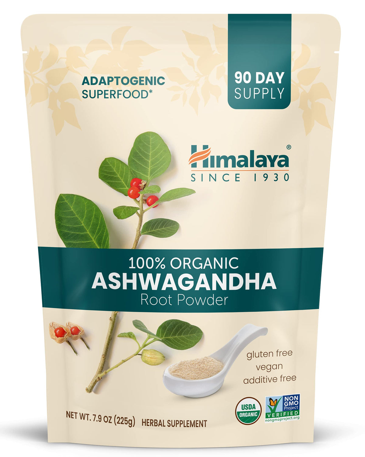 Himalaya USDA Organic Ashwagandha Root, 670 mg, 60 Day Supply, 60 Caplets