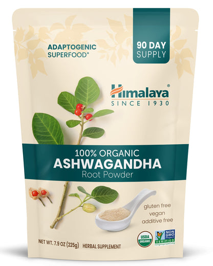 Himalaya USDA Organic Ashwagandha Root, 670 mg, 60 Day Supply, 60 Caplets