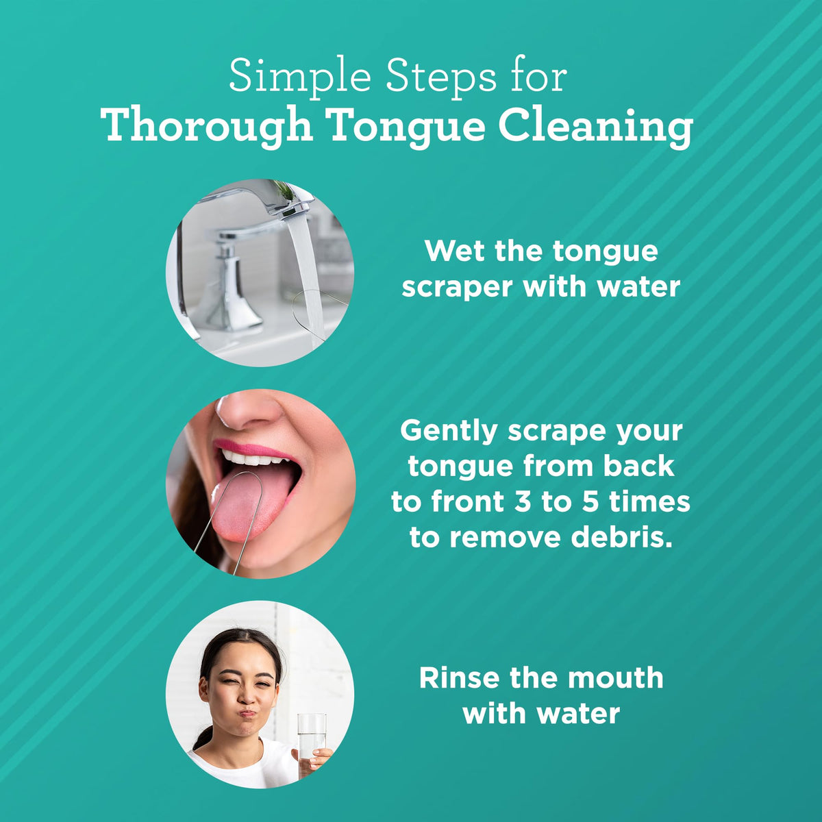 GuruNanda Stainless Steel Tongue Scraper (Pack of 2), Fight Bad Breath, Medical Grade 100% Stainless Steel Tongue Cleaner, Tongue Scraper For Adults and Kids, Great For Oral Care, Travel Friendly