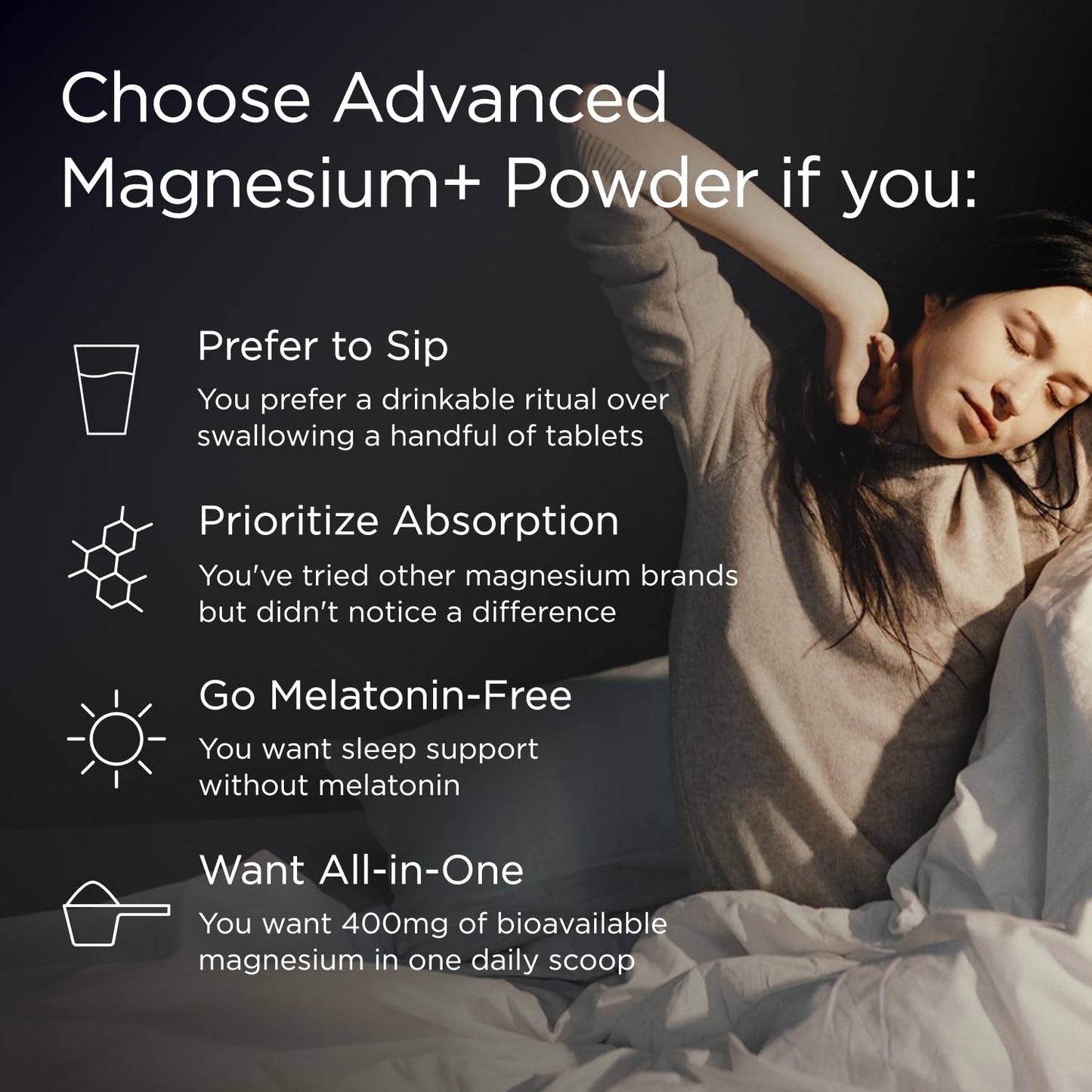 JSHealth Magnesium Supplement for Sleep. 400mg Triple-Form Glycinate | Made with Citrate, Amino Acid Chelate Developed By Nutritionist Jessica Sepel