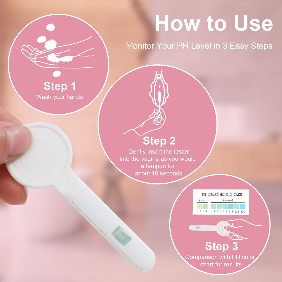 T TESTAHEAD Vaginal pH Test Strips, Feminine Health Vaginal pH Test Strips Kits