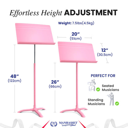 Manhasset Music Stand for Sheet Music - 48 Symphony Model - Long Lasting, Durable Manhasset Stand - Adjustable Height - 26" to 48" - Made in the USA