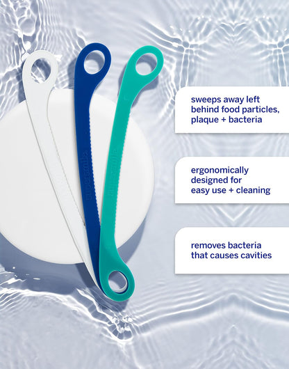 Supersmile Ripple Edge Tongue Cleaner, Reusable Scraper, 3-Pack