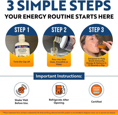 Passion 4 Life Daily Liquid Multivitamin + Minerals - Over 100 Premium Ingredients for the Whole Family - Trace Minerals and Amino Acids for All Ages