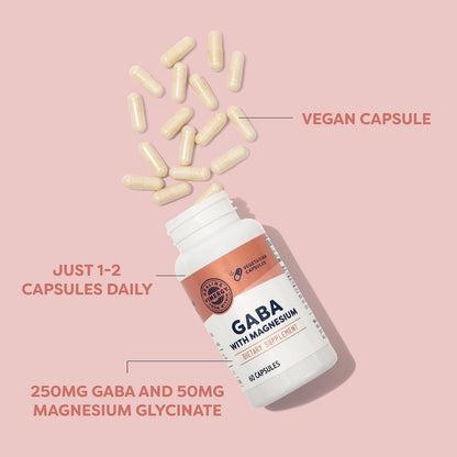 VIMERGY GABA with Magnesium – Supports Nervous System Function – Promotes Relaxation – Kosher, Vegan & Gluten-Free – 60 Capsules