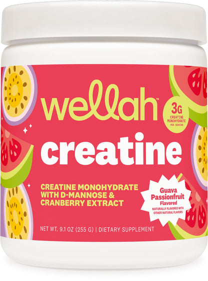 Wellah Creatine for Women - Creatine Monohydrate with Dandelion & Cranberry Extract (50 Servings, Strawberry Lemonade) | Creatine Monohydrate with Dandelion & Cranberry Extract