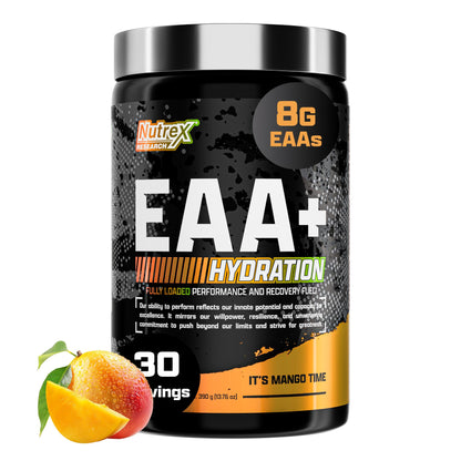 Nutrex Research EAA Hydration | EAAs + BCAA Powder | Muscle Recovery, Strength, Muscle Building, Endurance | 8G Essential Amino Acids + Electrolytes | Strawberry Watermelon 30 Serving
