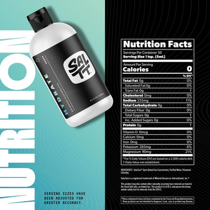 SALTT Hydrate Electrolyte Drops, Unflavored, Refill Size, 8.3 oz