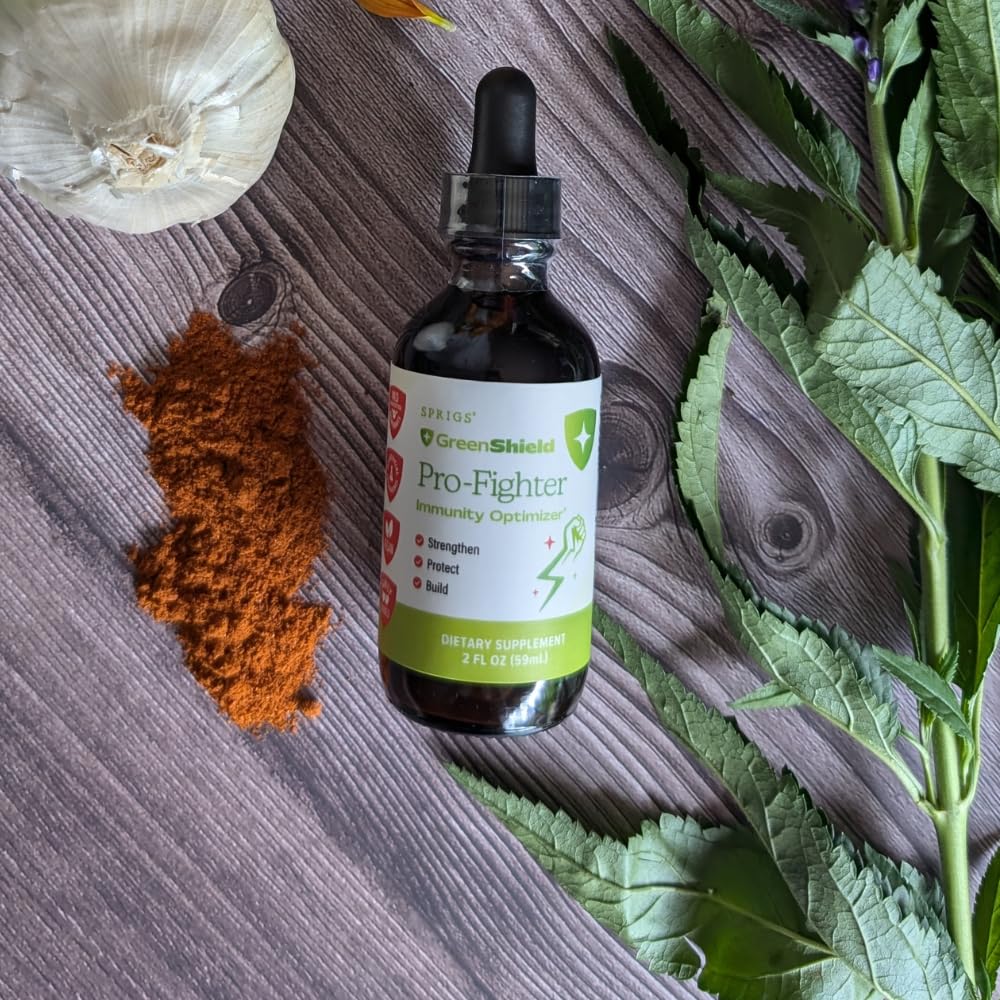 SPRIGS Pro-Fighter Immunity Optimizer Supplement, 2Oz | Comprehensive Immune Support Liquid Formula Blend with Organic Garlic & Goldenseal to Support Your Body's Natural Defense & Respiratory Function