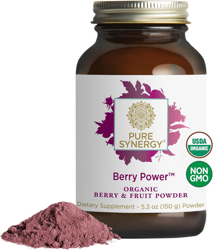 PURE SYNERGY Berry Power | Organic Berry and Fruit Powder | Antioxidant Supplement with Organic Acai, Acerola, and Wild Blueberry | for Healthy Aging, Immune, and Skin Support (5.3 oz Powder)