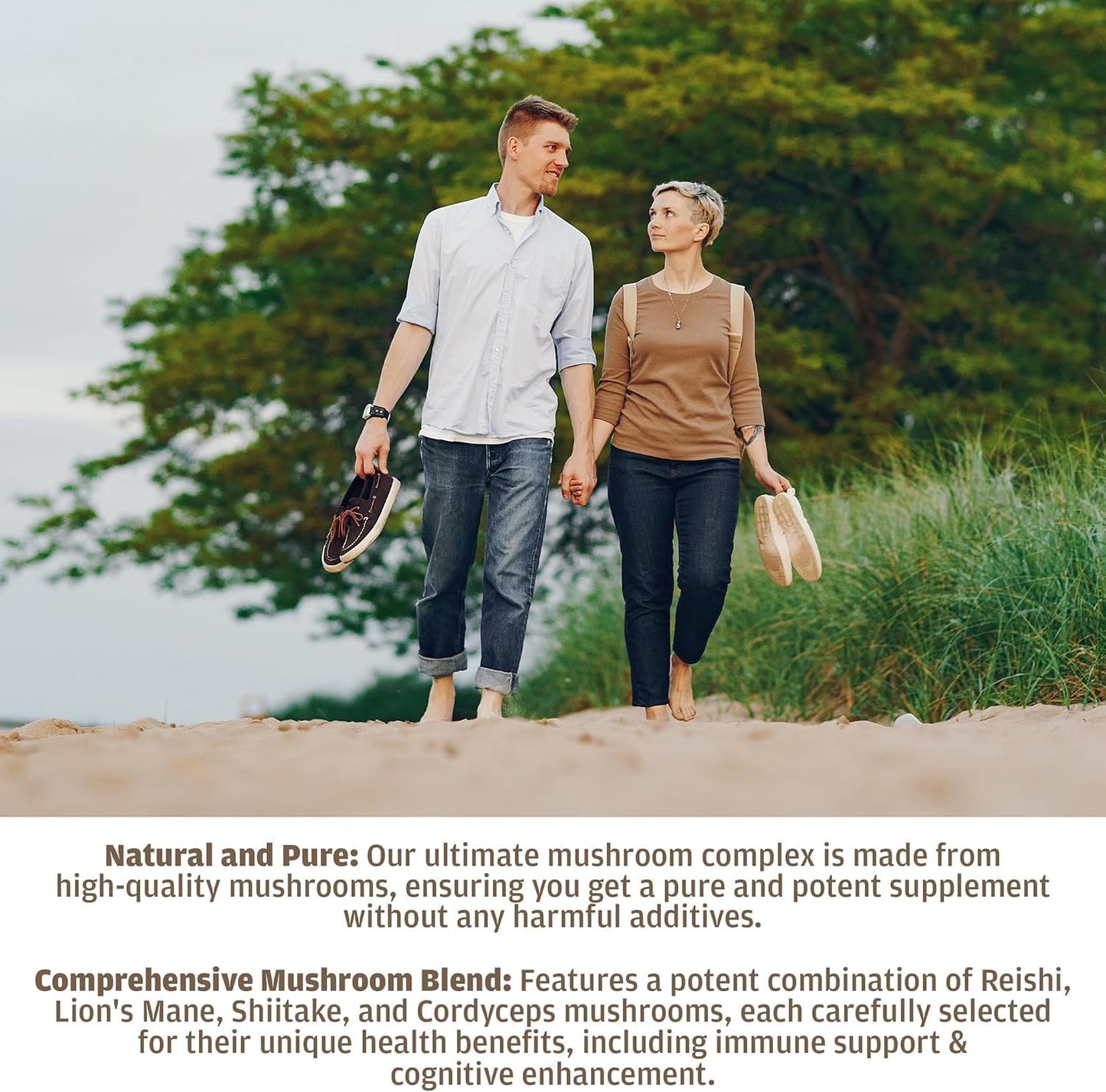Mushroom Complex Supplement, 60 Capsules | Lion's Mane, Reishi, Turkey Tail, Shiitake, Brain Health & Memory Support For Adults