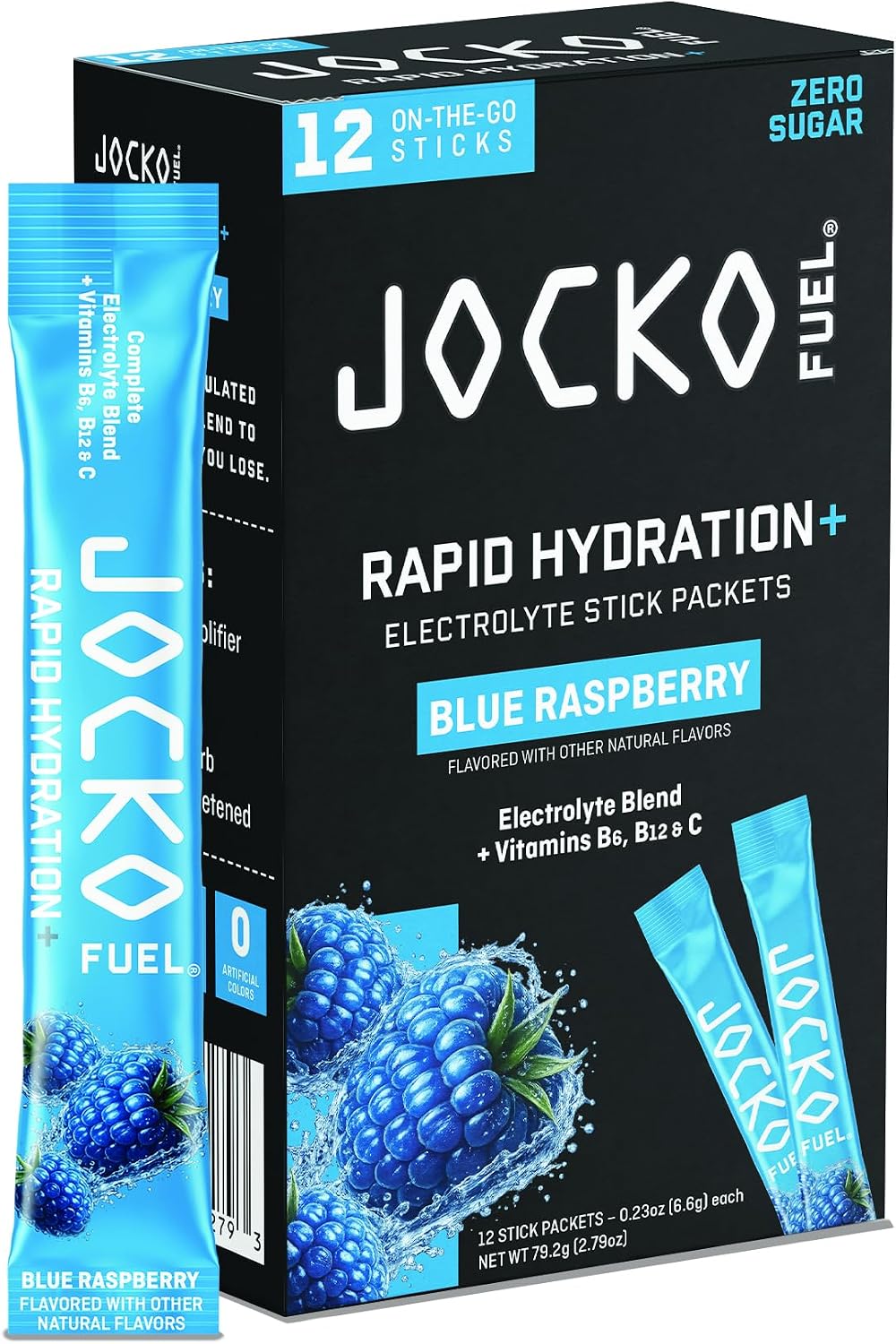 Jocko Fuel Rapid Hydration Powder Blue Raspberry 12ct Box