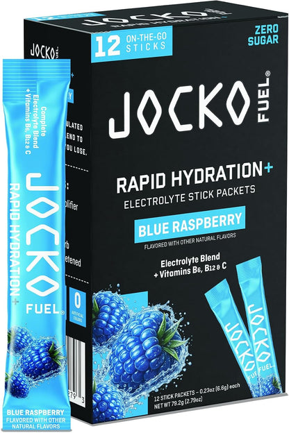 Jocko Fuel Rapid Hydration Powder Blue Raspberry 12ct Box