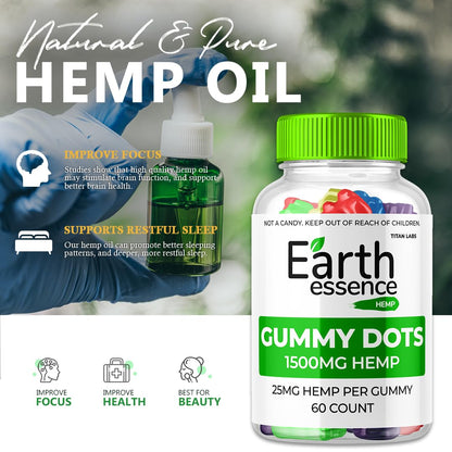 Earth Essence Gummies, Earth Essence Gummy Dots, Earth Essence Hemp Gummies Supplement