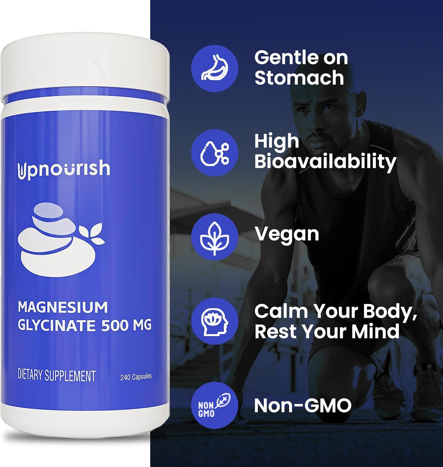 UpNourish Magnesium Glycinate and Liposomal Vitamin D3 K2 Bundle