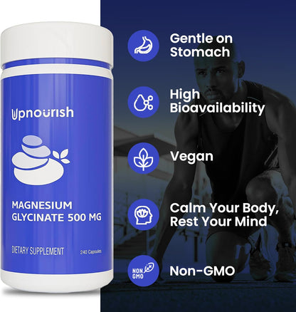 UpNourish Magnesium Glycinate and Liposomal Vitamin D3 K2 Bundle