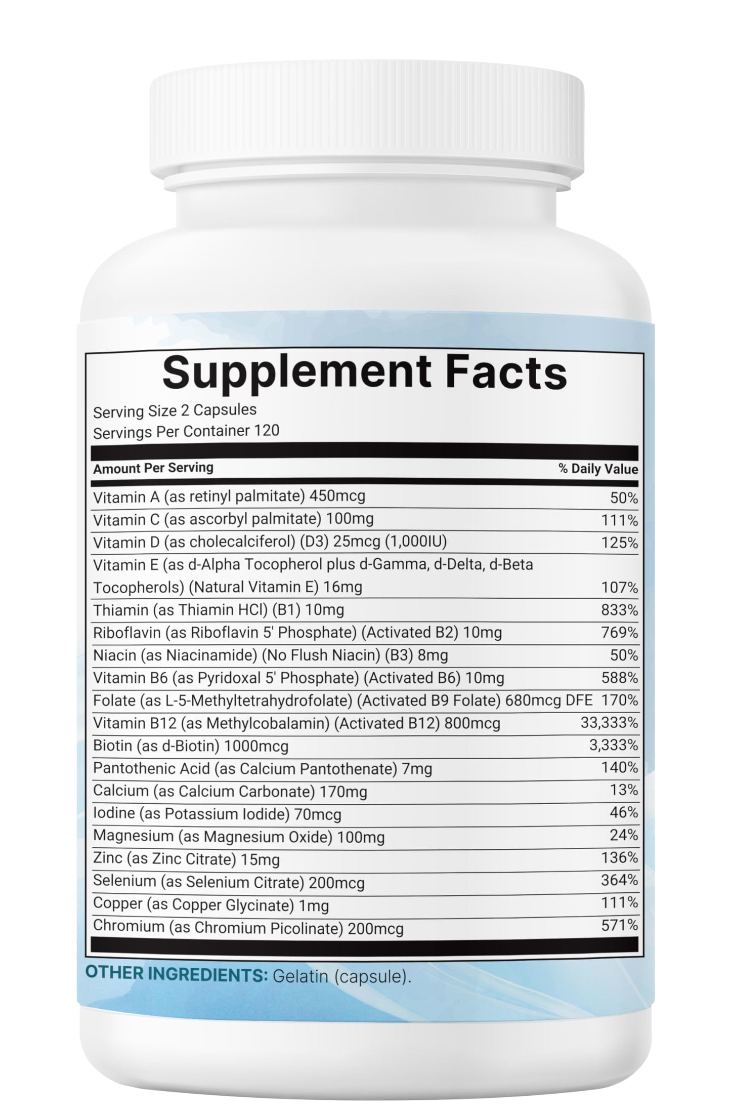 Micro Ingredients Pure Methylated Multivitamin, 240 Capsules | 19-in-1 Formula with Vitamins C, D, B12, Folate, Magnesium, Zinc & More | Filler Free, Non-GMO