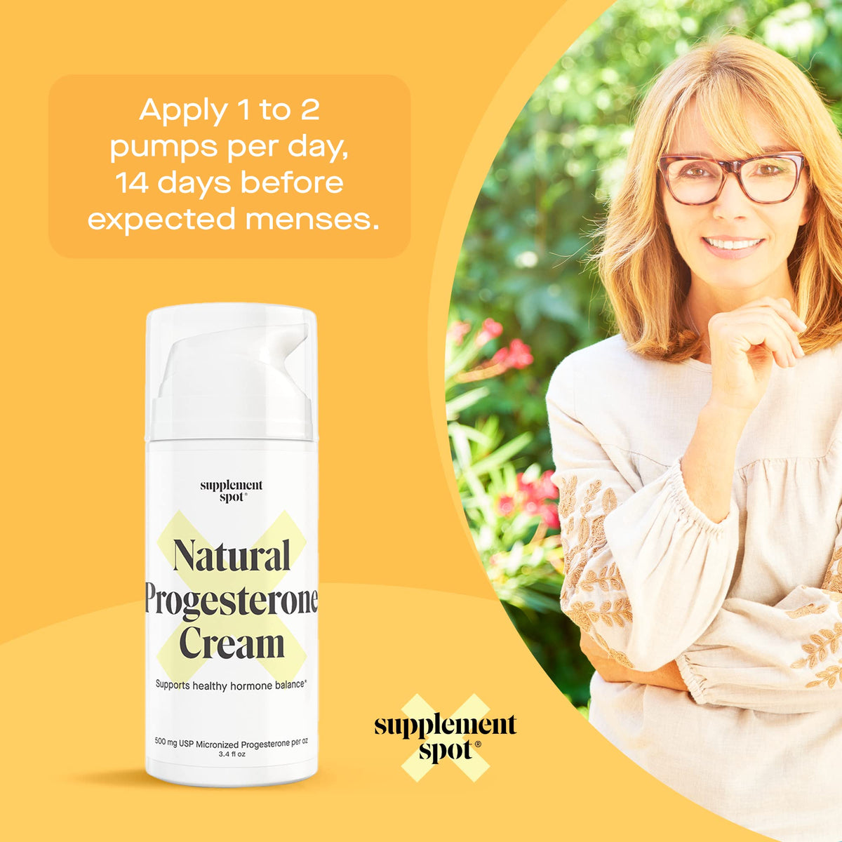 Supplement Spot Natural Progesterone Cream for Women – Micronized Bioidentical Progesterone Cream