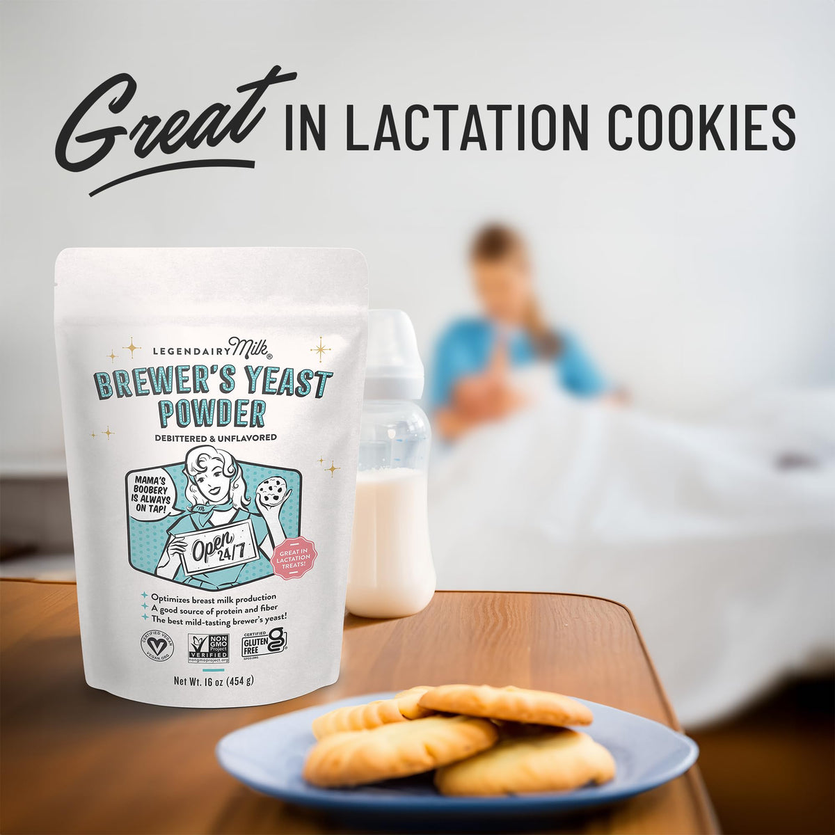 Legendairy Milk Brewer's Yeast Powder for Lactation Cookies (16oz) - Increase Breast Milk