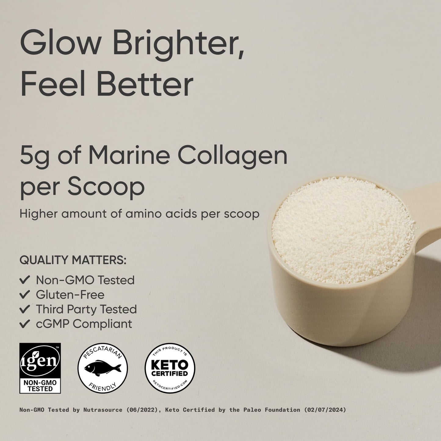 Sports Research Marine Collagen Peptides Powder - Sourced from Wild-Caught Fish, Pescatarian Friendly, Keto Certified & Non-GMO Tested - Easy to Mix in Water or Juice! (34 Servings)