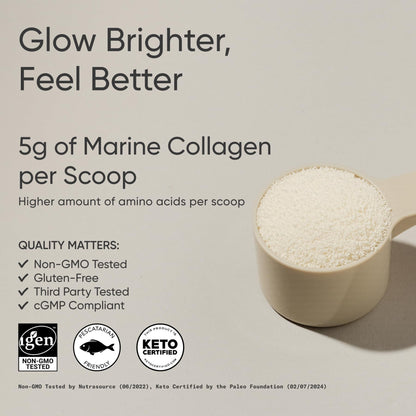Sports Research Marine Collagen Peptides Powder - Sourced from Wild-Caught Fish, Pescatarian Friendly, Keto Certified & Non-GMO Tested - Easy to Mix in Water or Juice! (34 Servings)