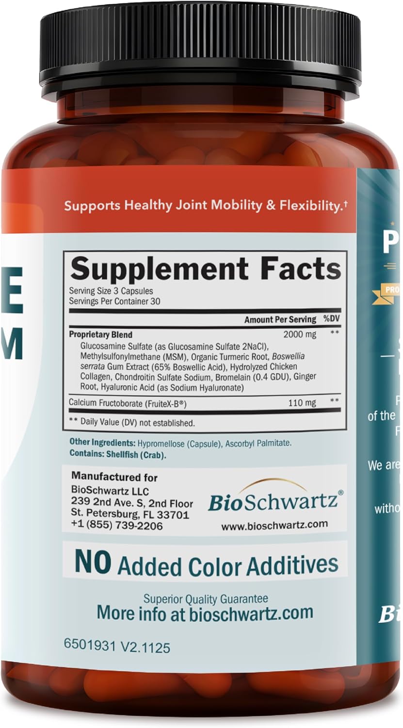 Glucosamine Chondroitin MSM Joint Support Supplement, 90 Capsules