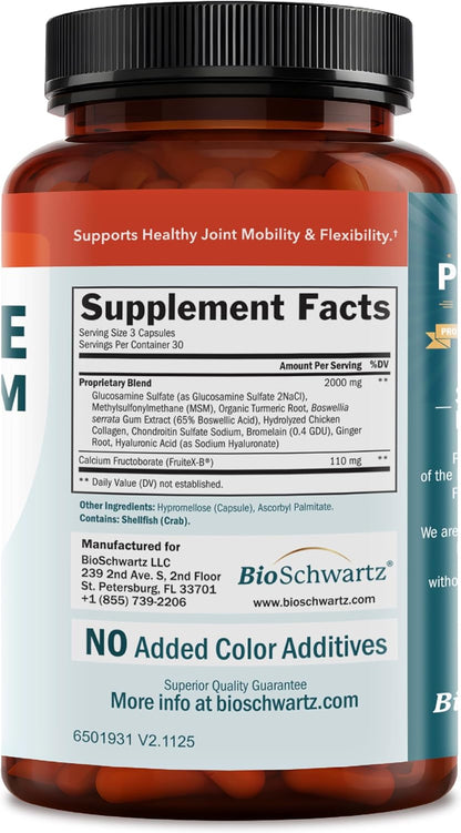Glucosamine Chondroitin MSM Joint Support Supplement, 90 Capsules