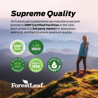 ForestLeaf Grass Fed Beef Liver Capsules, 3000mg Per Serving, Supports Immunity & Body Wellness, Cleansing, Digestion, Natural Iron, Vitamin A and B12, Freeze Dried Beef Liver Supplement, 180 Caps