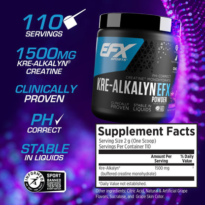 EFX Sports Kre-Alkalyn EFX Powder | pH Correct Creatine Monohydrate Powder Supple