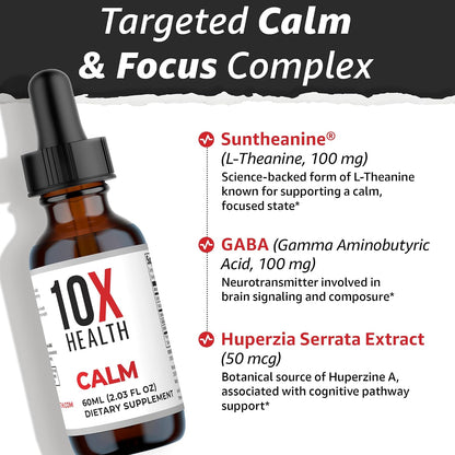 10X Health Methylated Multivitamin - Daily + Calm Kit | Multinutrient Capsules + L-Theanine & GABA Liquid Drops, 2-Pack Bundle