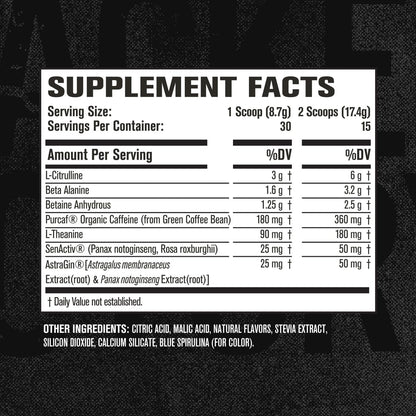 Jacked Factory Nitrosurge Naturally Flavored Pre Workout Supplement - Endless Energy