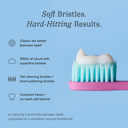 Cocobrush Ultra Soft Manual Toothbrush by COCOLAB, Cherry Blossom
