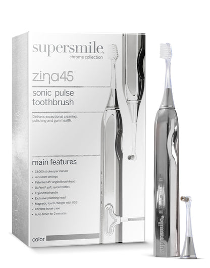 Supersmile Zina45 Deluxe Sonic Pulse Toothbrush, Rose Gold, Rechargeable