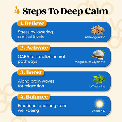 Venture Pal Calm Drink Mix, 12-in-1 Cortisol Reducer & Sleep Aid | Magnesium Glycinate, Ashwagandha, L-Theanine & Vitamin D, Calm Magnesium Powder for Relax & Focus, No Sugar, Non GMO