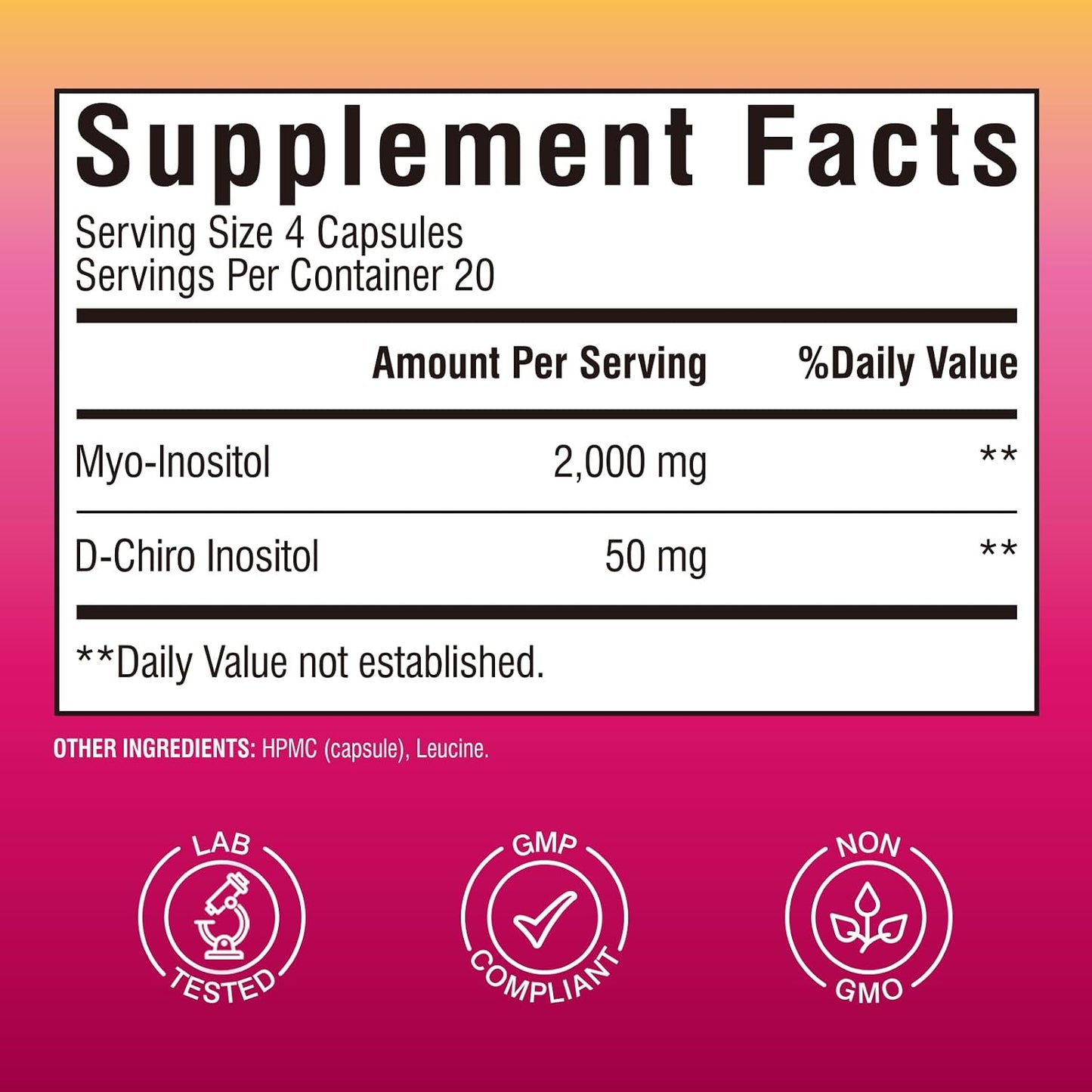 Vitalibre Inositol Supplement, Myo-Inositol & D-Chiro Inositol Supplements for Women, 40:1 Ideal Ratio, Hormone Balance and Women’s Wellness, 80 Vegan Capsules