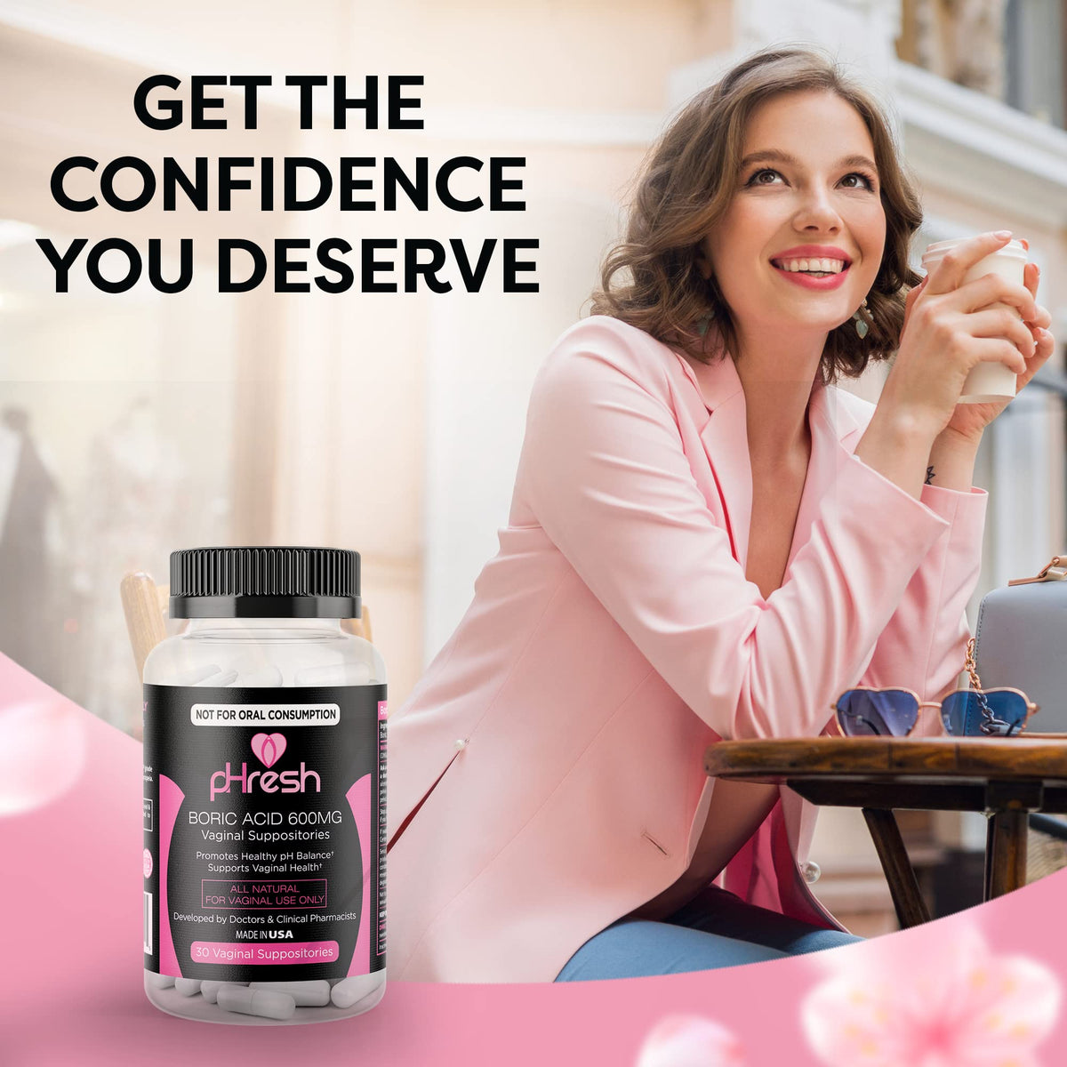 pHresh Boric Acid Suppositories and DIM Supplement
