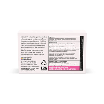 NutraBlast IntimateC Vaginal Odor Suppositories | 250mg Ascorbic Acid | Supports Odor Control