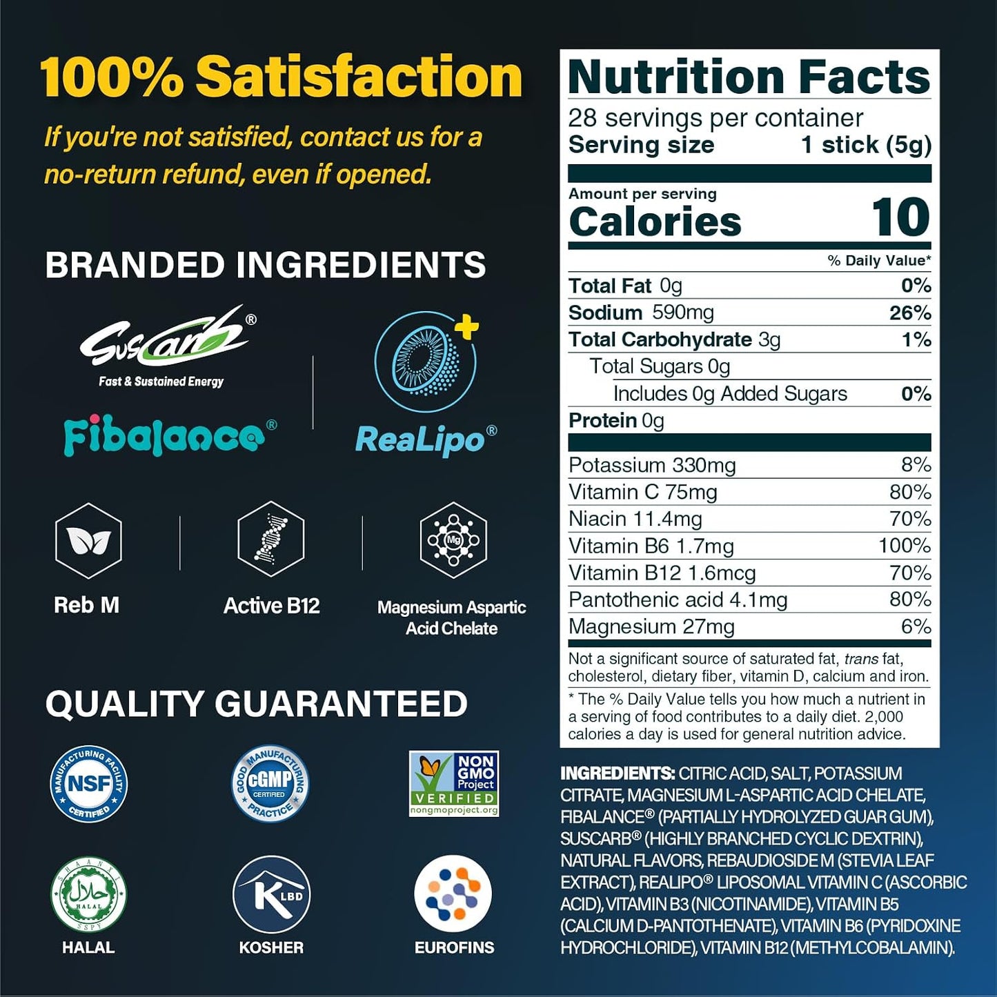 28 Sticks Salty Fruit Sugar Free Electrolyte Hydration Packets High Sodium | Low Calorie Electrolyte Powder Drink Mix, Liquid Daily IV Flavors Salty Watermelon Raspberry Lemon Orange
