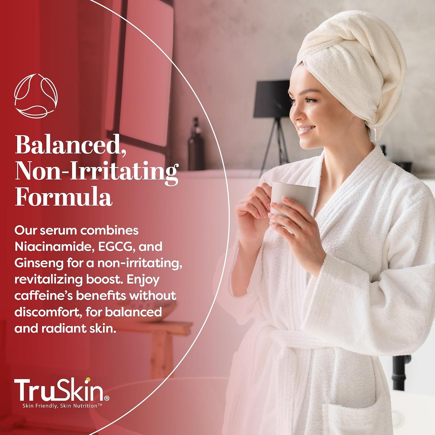 TruSkin Caffeine Face & Eye Serum for Dark Circles & Puffiness, 1 fl oz | With 5% Caffeine, EGCG, Niacinamide, Matcha & Ginseng to visibly refresh and energize tired-looking eyes