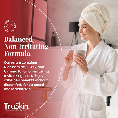 TruSkin Caffeine Face & Eye Serum for Dark Circles & Puffiness, 1 fl oz | With 5% Caffeine, EGCG, Niacinamide, Matcha & Ginseng to visibly refresh and energize tired-looking eyes