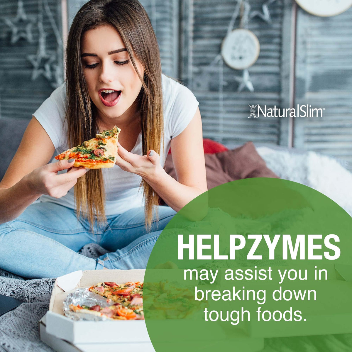 NaturalSlim Helpzymes Digestive Enzymes for Digestion, Bloating, Gas Reli
