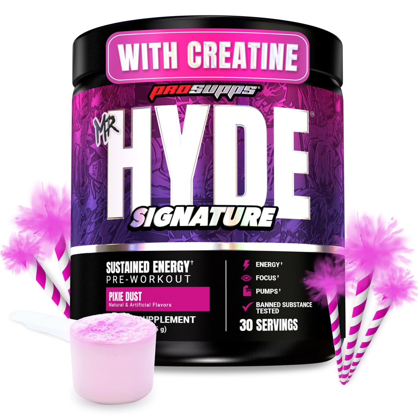 ProSupps Mr. Hyde Signature Pre Workout Powder with Creatine, Beta Alanine & Caffeine - Performance, Energy & Endurance - Clean Fitness & Gym Supplements for Men & Women (Blue Razz, 30 Servings)
