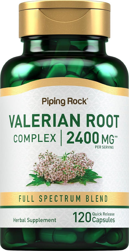 Piping Rock Valerian Root Capsules | 120 Count | Herbal Extract Complex | Non-GMO & Gluten Free Supplement