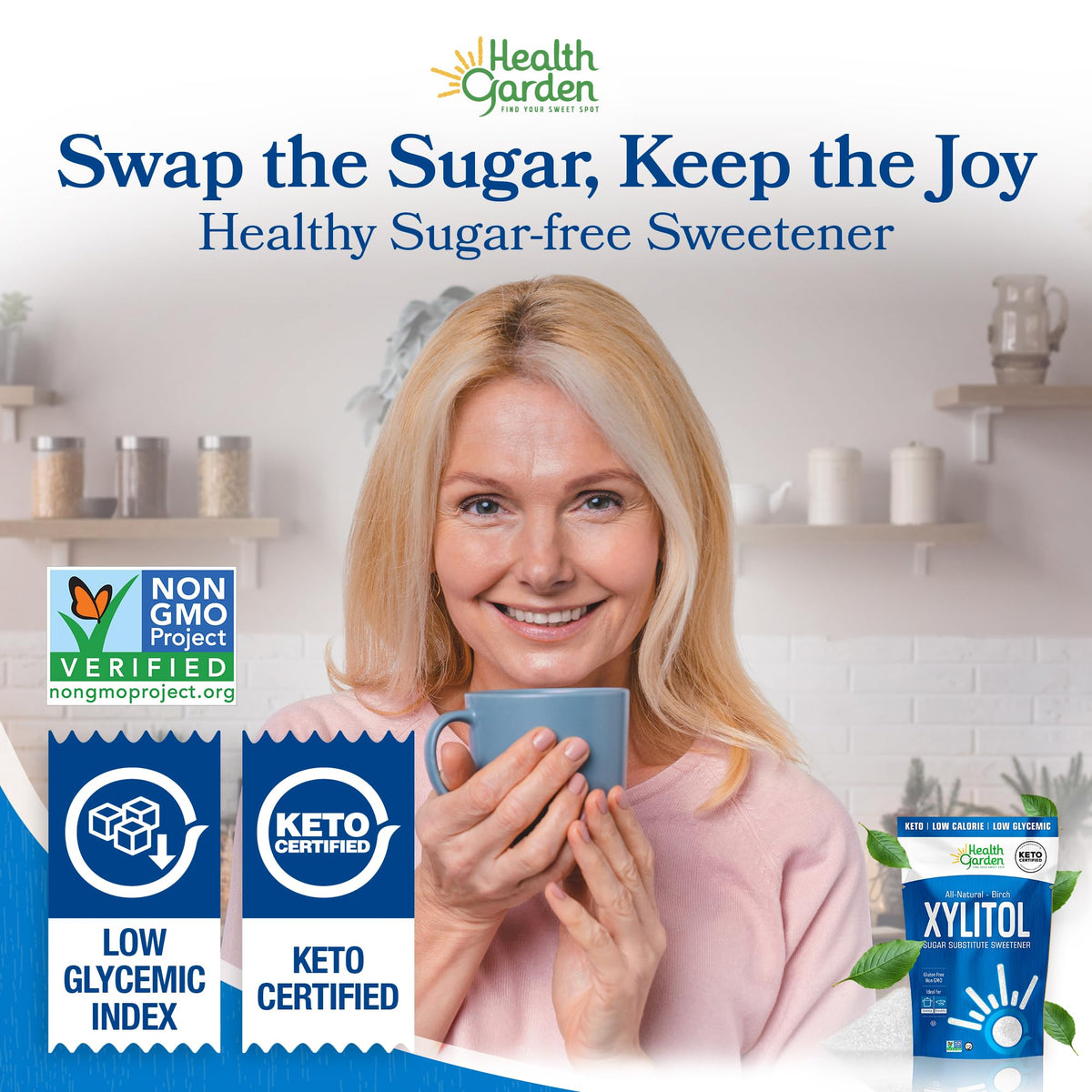 Health Garden Birch Xylitol Sweetener - Xylitol Sugar Substitute - 15 oz