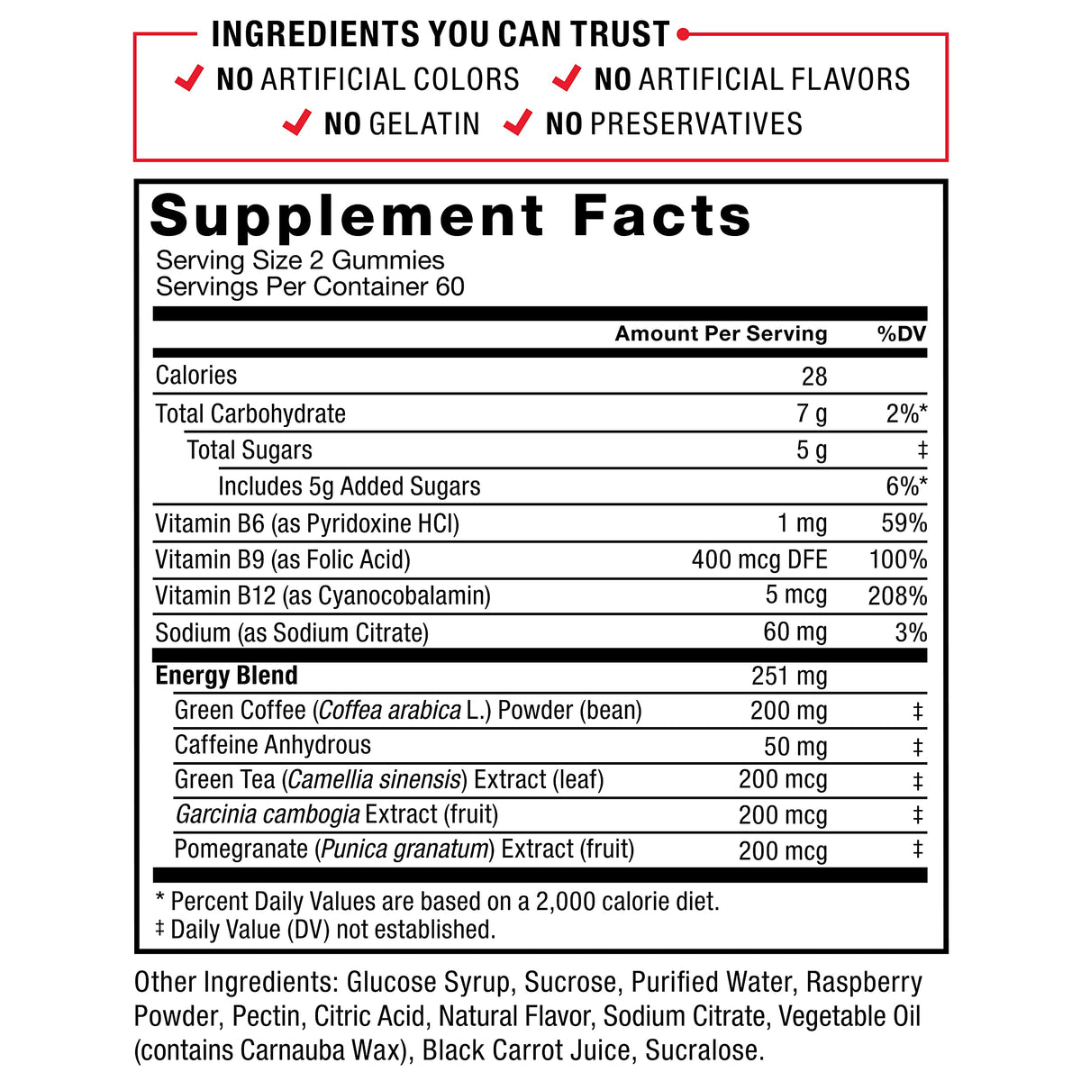 Force Factor LeanFire Thermo Gummies with B12 Vitamins, Caffeine, & Green Coffee Bean