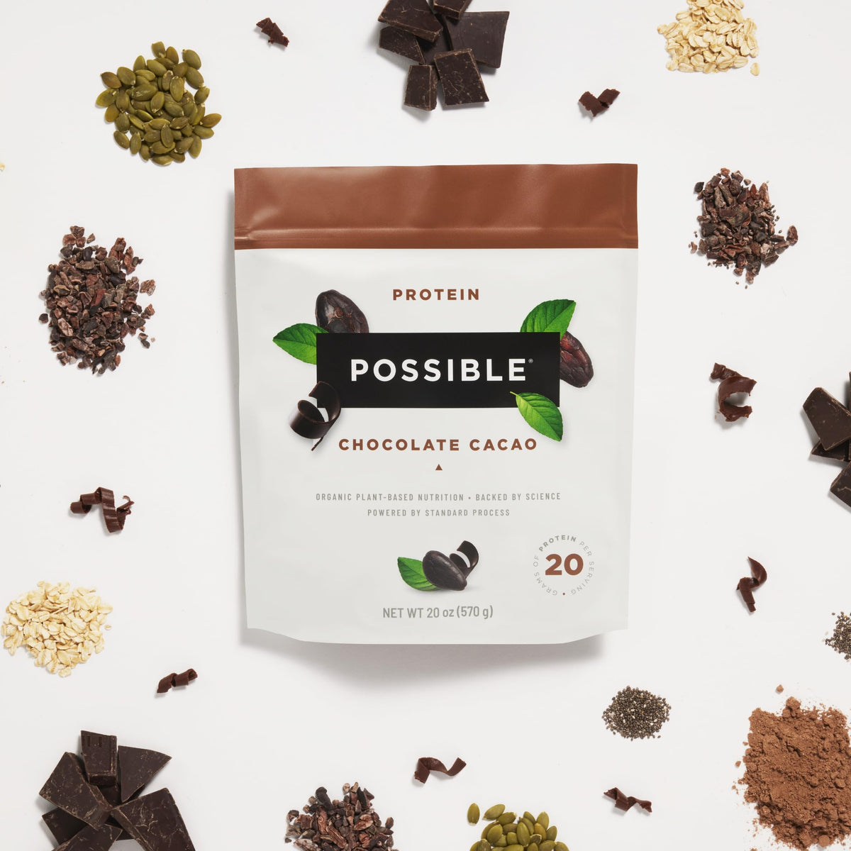 Possible Protein Powder Chocolate Cacao - 20g of Vegan, Plant-Based Protein Mix