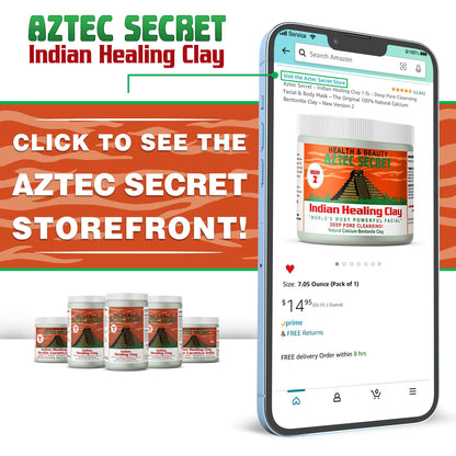 Aztec Secret– Indian Healing Clay 16 Oz – Deep Pore Cleansing Facial & Body Mask – The Original 100% Natural Calcium Bentonite Clay – New Version 2