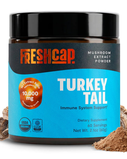 FreshCap Mushrooms Premium Organic Lions Mane Capsules - 14:1 Fruiting Body Extract with 31% Beta-Glucans - 3rd-Party Tested Nootropic for Clarity, Focus & Cognitive Support (120 Capsules)